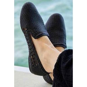 Birdies Starling Black Woven‎ Vegan Flats Size 8